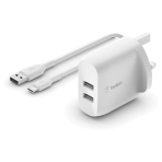 Belkin Boost Charge Dual USB-A Wall Charger 24 W + USB-A to USB-C Cable