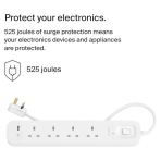 Belkin 4-Outlet Surge Protector Power Strip, 525 Joules of Protection - Image 2