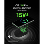 Belkin BoostCharge 2-in-1 Magnetic Foldable Qi2 Charger 15W, MagSafe Compatible Wireless Charger, Fast Charging for iPhone 17, Air, 16, 15, Charging Station with Non-Slip Base, PSU Included - Black - Image 2