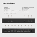 Belkin 14-port USB-C Docking Station, 65W Power Delivery, 4K Display, 2 HDMI and 2 DisplayPorts, 3 USB-C, 5 USB-A Ports, and 1 Gigabit Ethernet, Dock for Chromebook, Windows PCs, XPS and other - Image 3