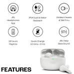 JBL Wave Beam In-Ear Wireless Earbuds | White - Image 3