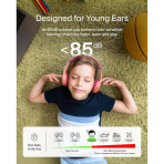 Belkin SoundForm Mini Kids Wireless Headphones with Built-In Microphone, 30H of Playback Time, & Fun Stickers - Over-Ear Headsets for Online Learning, School, Travel, iPhone, iPad, Galaxy - Pink - Image 3