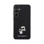 CG MOBILE Karl Lagerfeld KLHCS24MPSAKCMPK Case for S24+ S926 Hard Case Black Saffiano Karl & Choupette Metal Pin - Image 4
