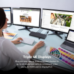 Belkin Triple Display DisplayLink Docking Station Hub with 3 HDMI Ports, 2 DisplayPorts, for Triple 4K Display with 85W Power Delivery, Gigabit Ethernet, 3.5mm Mic/Speaker, 1 USB C and 5 USB A Ports - Image 4