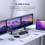 Belkin Triple Display DisplayLink Docking Station Hub with 3 HDMI Ports, 2 DisplayPorts, for Triple 4K Display with 85W Power Delivery, Gigabit Ethernet, 3.5mm Mic/Speaker, 1 USB C and 5 USB A Ports - Image 5