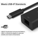 Belkin USB Type C to 2.5 Gb Ethernet Adapter, USB-IF Certified Thunderbolt 3 & 4 / USB-C to LAN Network Adapter Compatible with MacBook Pro/Air, iPad Pro, XPS, Surface, and Other USB-C Devices - Image 6