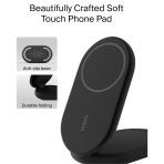 Belkin BoostCharge 2-in-1 Magnetic Foldable Qi2 Charger 15W, MagSafe Compatible Wireless Charger, Fast Charging for iPhone 17, Air, 16, 15, Charging Station with Non-Slip Base, PSU Included - Black - Image 6