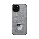 CG MOBILE Karl Lagerfeld KLHCSA35GCNPSG Case for A35 A356 Silver Hard Case Fixed Glitter Choupette Logo Metal Pin